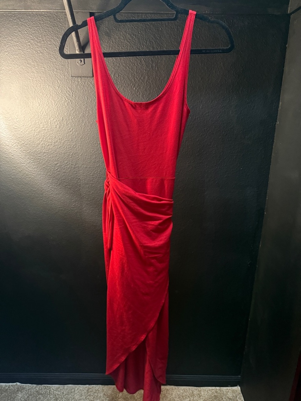 Reformation Red TENCEL™ Midi Wrap style Dress XS | Side Tie Slit | Made in USA